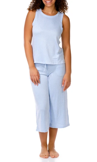 Thumbnail 1: JACLYN Women's Knit Seersucker Pajama Set 