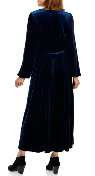 Thumbnail 2: MSK Women's Velvet Shawl Collar Maxi Dress 