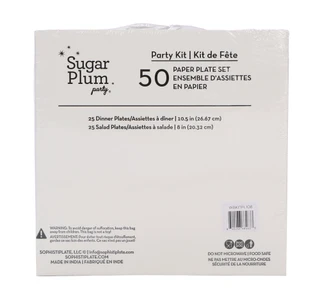 Thumbnail 2: Sugar Plum Party 50 Pk Christmas Paper Dinner Plates & Salad Plates 