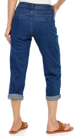 Thumbnail 2: Kate Park Women's Petite Mid-Rise Cuffed Capri Jeans  