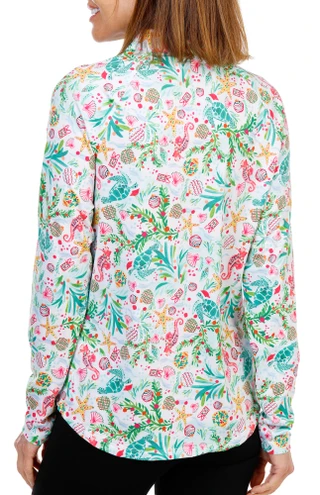 Thumbnail 2: Emerald 18 Women's Active UPF 50+ Quarter Zip Coastal Christmas Top 