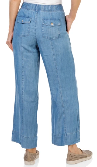 Thumbnail 2: Kate Park Women's Petite Relaxed Drawstring Wide Leg Pants  
