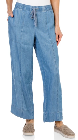 Thumbnail 1: Kate Park Women's Petite Relaxed Drawstring Wide Leg Pants  