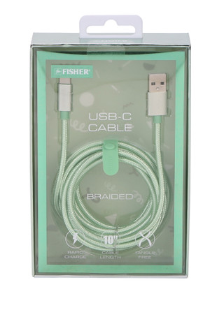 Thumbnail 1: Fisher 10 ft Braided USB-C Cable 