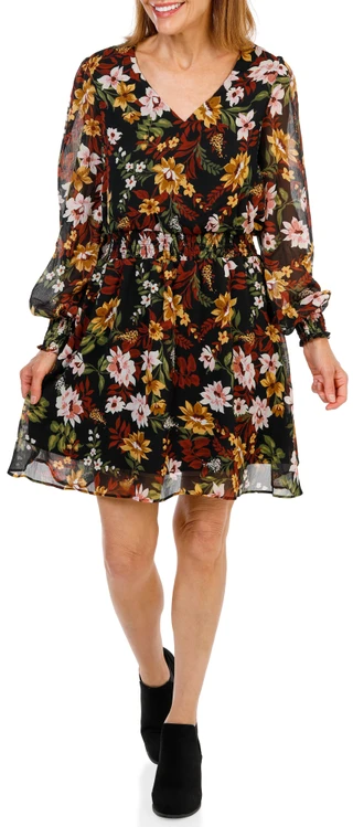 Thumbnail 2: Cece Women's Fully Lined V-Neck Baby Doll Dress 