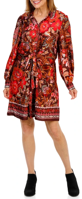 Thumbnail 2: Cece Women's Button Up Tie Waist Mini Dress 