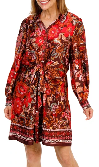 Thumbnail 1: Cece Women's Button Up Tie Waist Mini Dress 