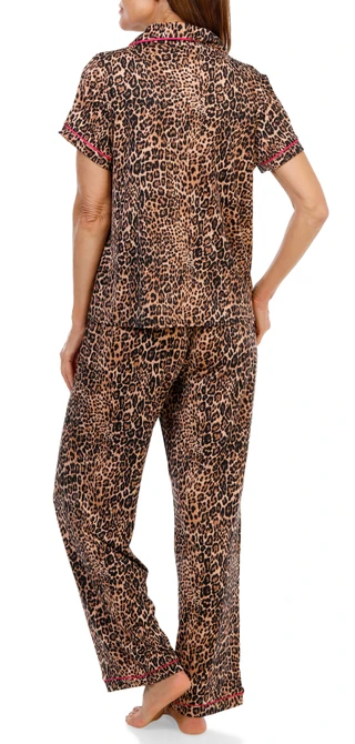 Thumbnail 2: Steve Madden Women's 2 Pc Soft Button Up Tie Waist Pajama Pants Set 