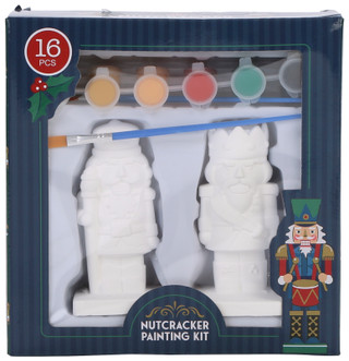 Thumbnail 1: Deejay Home Designs 16 Pc Christmas Nutcracker Painting Kit 