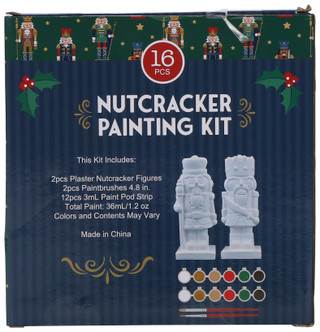 Thumbnail 2: Deejay Home Designs 16 Pc Christmas Nutcracker Painting Kit 
