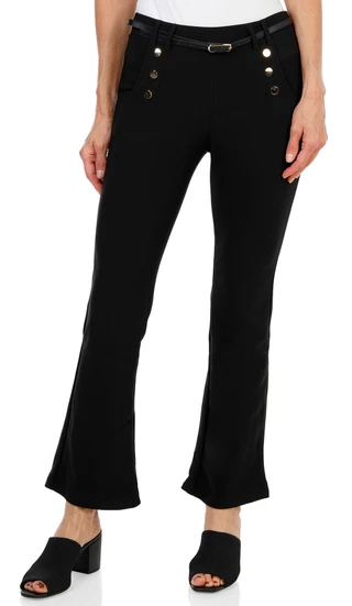 Thumbnail 1: Aerosoles Women's Petite Pull-On Bootcut Pants with Belt 