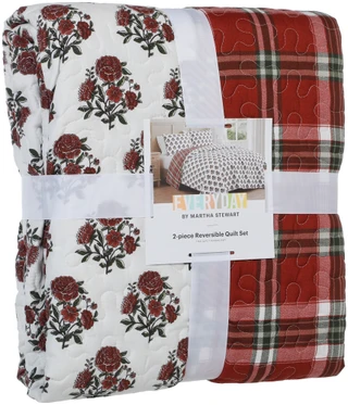 Thumbnail 1: Everyday by Martha Stewart Twin Size 2 Pc Reversible Quilt Set with Sham 