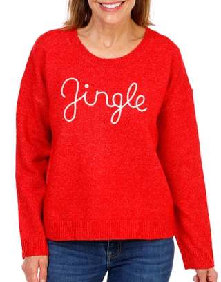Thumbnail 1: BOBEAU Women's Christmas Jingle Sweater 