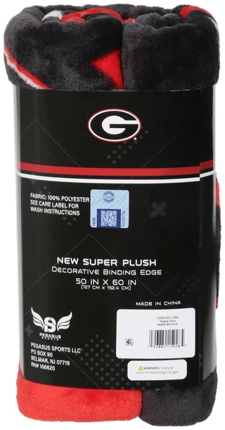 Thumbnail 2: Georgia Bulldogs 50x60 Endzone Ultra Soft Tailgate Throw 