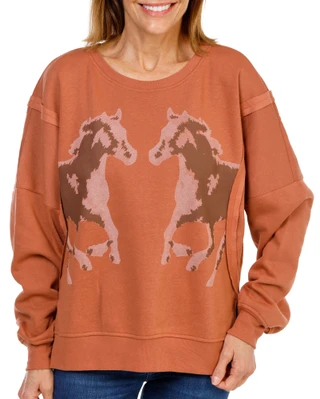 Thumbnail 1: Anneliese Women's Split Hem Graphic Sweatshirt 