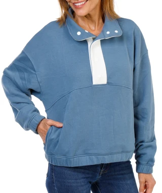 Thumbnail 1: Wildfox Women's Snap Button Collared Sweatshirt  