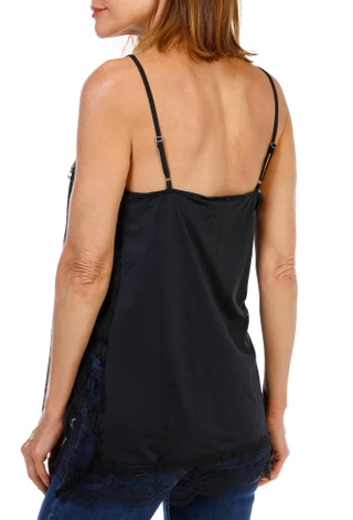 Thumbnail 2: Peach Women's Lace Trim Tank Top 