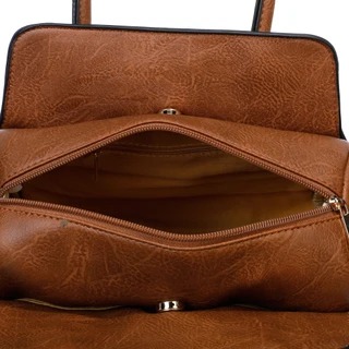 Thumbnail 2: Sage & Saddle Deep Embossed Triple Compartment Satchel with Strap 