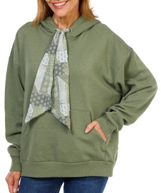 Thumbnail 1: Anneliese Women's Scarf-Drawstring Hoodie 