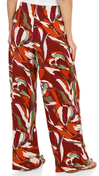 Thumbnail 2: Nicole Miller Women's Flowy Wide Leg Printed Palazzo Pants 