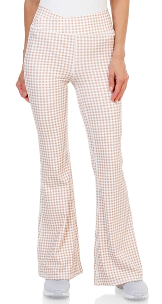 Thumbnail 1: Happy Camp3r Juniors Active High Rise Gingham Flare Leggings 