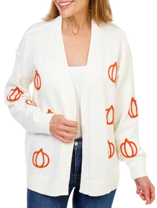 Thumbnail 1: Magical Season Women's Pumpkin Soutache Open Cardigan 
