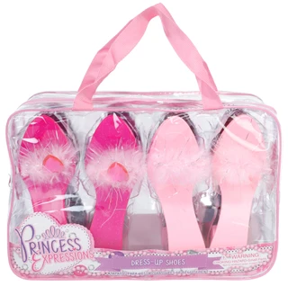 Thumbnail 2: Princess Expressions 4 Pk Princess Dress-Up Shoes in Zippered Carry Case 