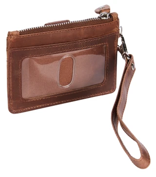 Thumbnail 2: American Bison Genuine Leather RFID Card & ID Wristlet with Zippered Pouch 