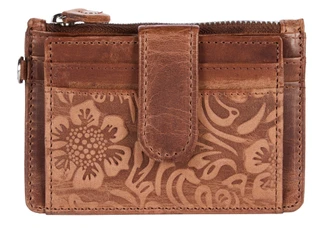 Thumbnail 3: American Bison Genuine Leather RFID Card & ID Wristlet with Zippered Pouch 