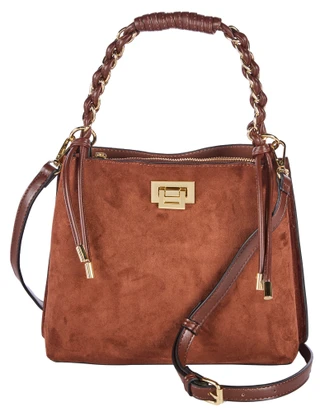 Thumbnail 1: BCBG Generation Triple Entry Bucket Crossbody Bag with Gold Braided Handle 