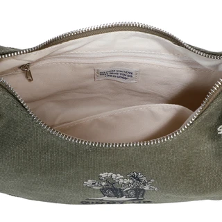 Thumbnail 3: Life is Good Boots & Flowers Small Canvas Shoulder Bag with Keychain 