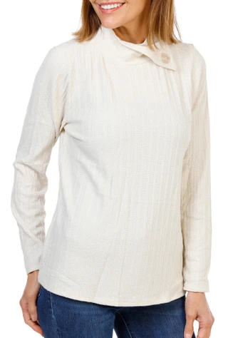 Thumbnail 1: Parallel Skies Women's Long Sleeve Mock Neck Cable Top 