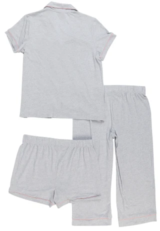 Thumbnail 2: Tahari Women's 3 Pc Short Sleeve Capris Sleep Set 