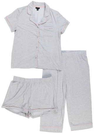 Thumbnail 1: Tahari Women's 3 Pc Short Sleeve Capris Sleep Set 