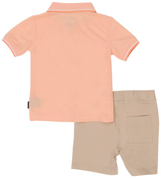 Thumbnail 2: Kenneth Cole Toddler Boys 2 Pc Short Sleeve Polo & Shorts Set 