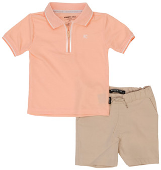 Thumbnail 1: Kenneth Cole Toddler Boys 2 Pc Short Sleeve Polo & Shorts Set 
