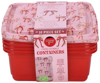 Thumbnail 1: CORE KITCHEN 10 Pc Christmas Candy Canes Food Storage Containers Set 
