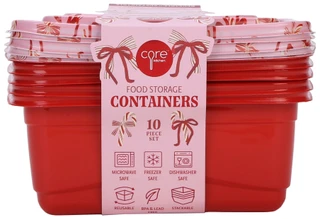 Thumbnail 2: CORE KITCHEN 10 Pc Christmas Candy Canes Food Storage Containers Set 