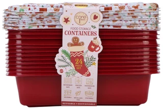 Thumbnail 2: CORE KITCHEN 24 Pc Christmas Gingerbread Food Storage Containers Set 
