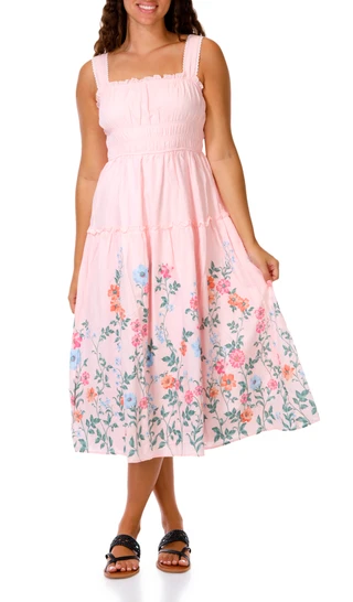 Thumbnail 1: Trixxi Juniors Multi Floral Border Cotton Lawn Dress 