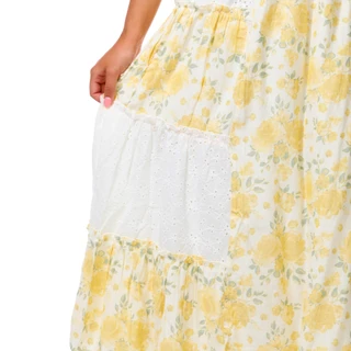 Thumbnail 2: Trixxi Juniors Floral Eyelet Twin Print Maxi Dress 