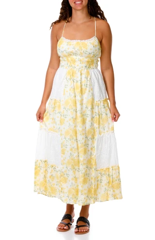 Thumbnail 1: Trixxi Juniors Floral Eyelet Twin Print Maxi Dress 