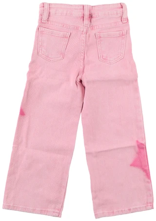 Thumbnail 2: YMI Little Girls Wide Leg Star Denim Jeans 