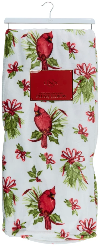 Thumbnail 1: Lenox 60x70 Holiday Cardinal Oversized Plush Throw 