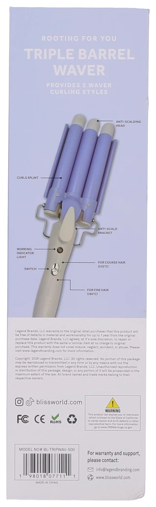 Thumbnail 2: Bliss Triple Barrel Hair Waver Curling Iron 