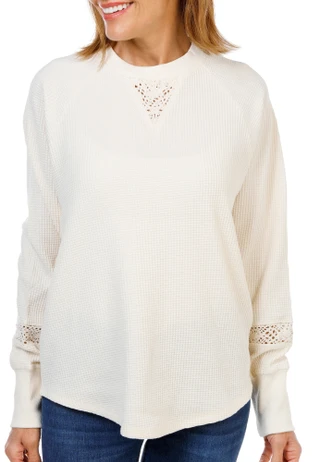 Thumbnail 1: C&C California Women's Long Sleeve Waffle Knit Top 