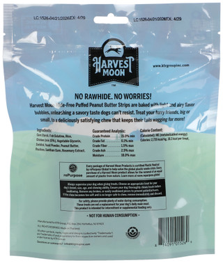 Thumbnail 2: Harvest Moon 8 Pk Hide Free Puffed Peanut Butter Strip Dog Treats 