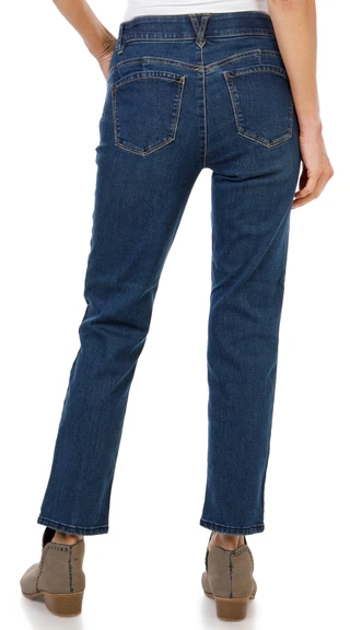 Thumbnail 2: Democracy Women's Petite Stretch Waist Straight Jeans 