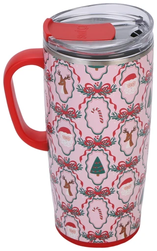 Thumbnail 1: Swig 22 oz Christmas Cameos Travel Mug  