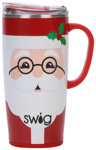Thumbnail 2: Swig 22 oz Christmas Santa Stainless Steel Travel Mug  
